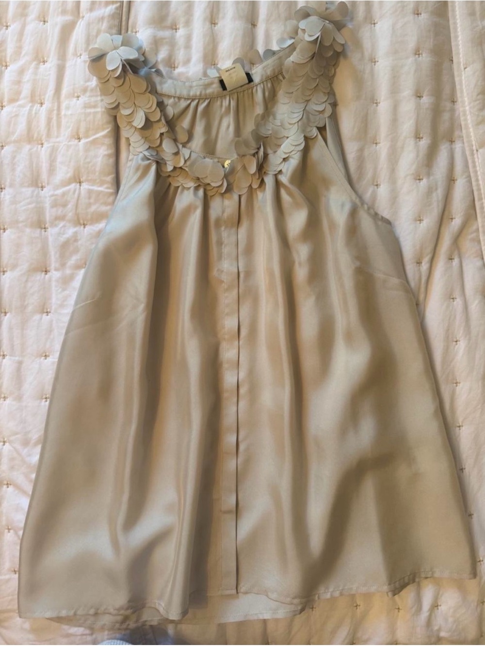 J. Crew Girls' Ivory Floral Applique Sleeveless Dress